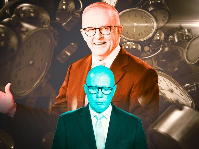 **EMBARGOED FOR 19/04/2025**17 April 2025; Peter Dutton's campaign is fading with two weeks left on the clock.  He appears diminished against a stronger Albanese, seemingly avoiding key conservative talking points. Can he turn things around before time runs out? The future of these towns hangs in the balance as the demographic shift continues. Sources: iStock. Artwork by Frank Ling. Ratio 4:3. For DIGITAL.