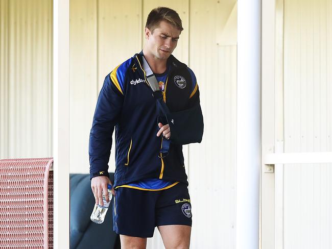 Kieran Foran during a closed training session at Old Saleyards Reserve, Parramatta. Pic Brett Costello