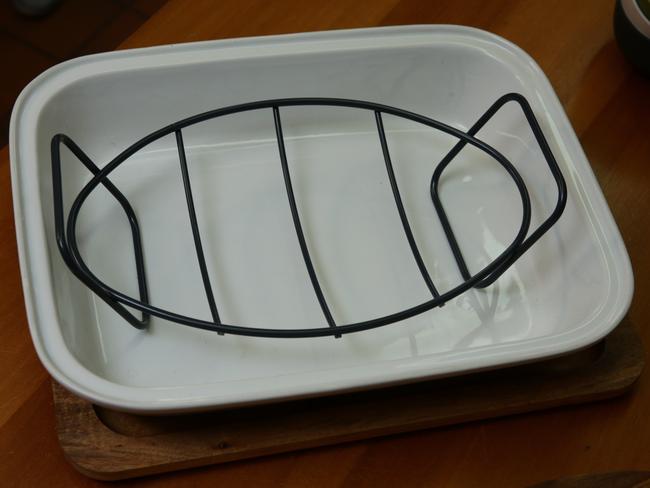 A wire oval roasting rack, $24.95.