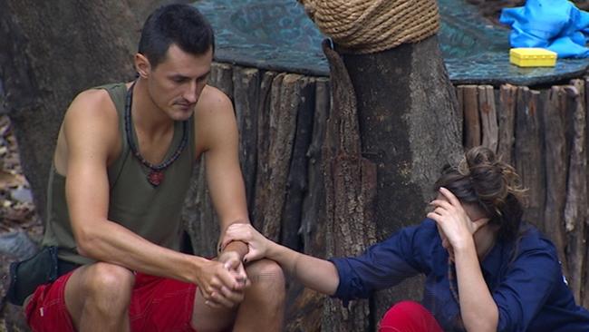 Bernard Tomic opens up to Jackie Gillies on I'm A Celebrity ... Get Me Out Of Here! (Pic: Network Ten)