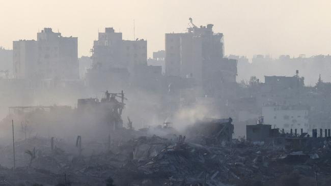 An Israeli army tank in the northern part of the Palestinian enclave, amid ongoing battles between Israel and the Palestinian Hamas movement. Picture: AFP