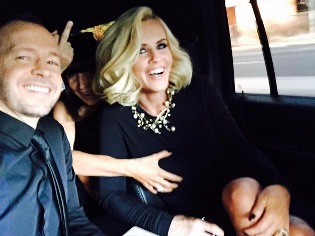 American Music Awards 2014 on social media... Actor Donnie Wahlberg posts, “On our way to the #AMAs! Someone in back is having some fun with boobs and fingers” Picture: Twitter