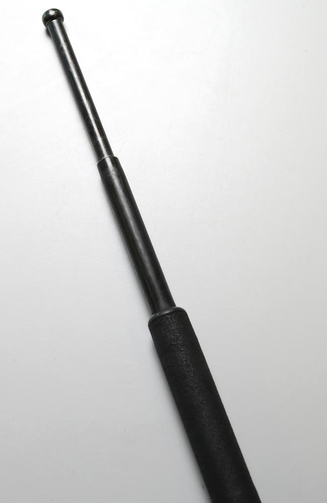 Brayden Donnelly was allegedly carrying an extendible baton when he allegedly threatened police officers who were trying to apprehend him. Picture: Marc McCormack