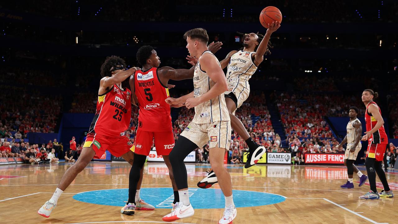 Tahjere McCall puts up one of his few shots against Perth. (Photo by Paul Kane/Getty Images)