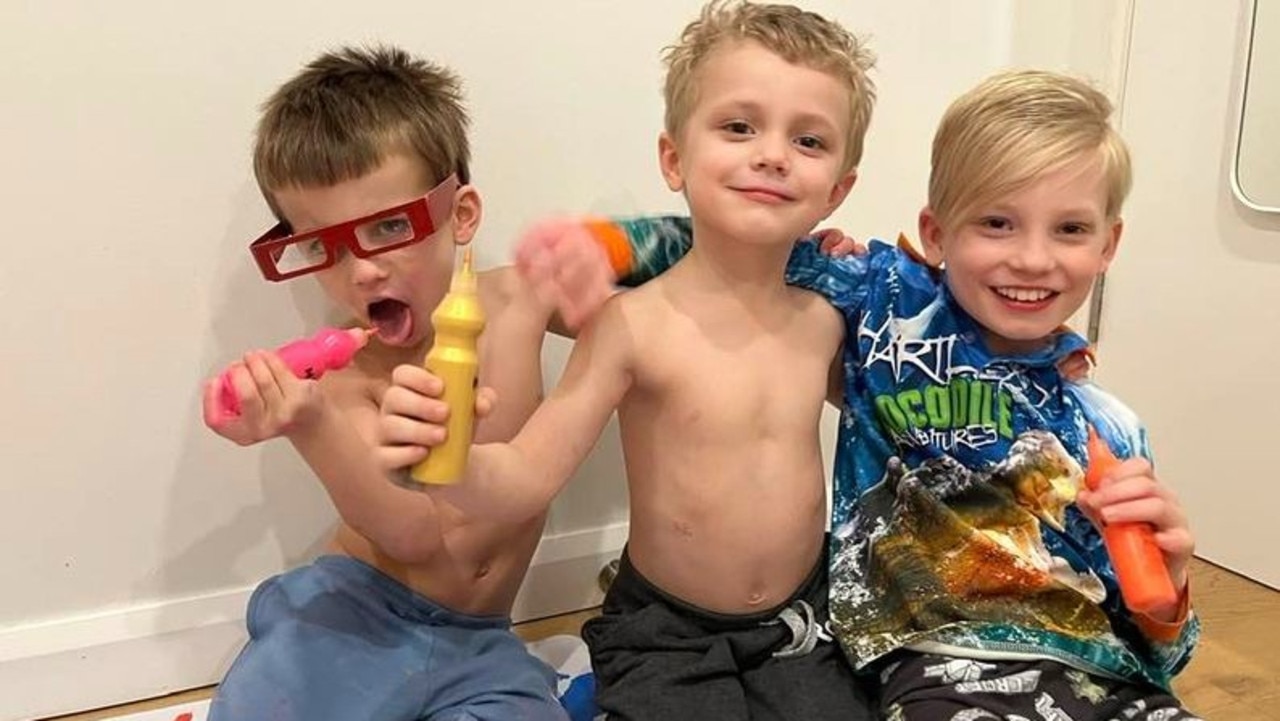 Nicholas (left) and his three brothers. Picture: GoFundMe