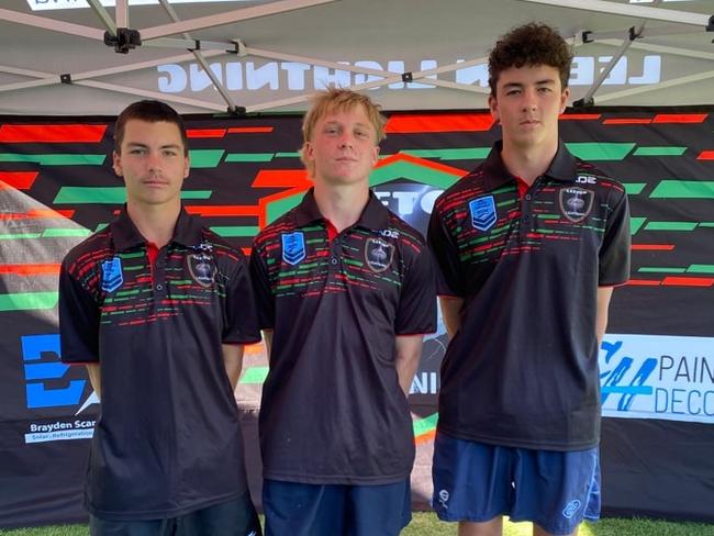 Leeton Lightning's U16 boys for the Junior State Cup (from left) Jacob Buchanan, Tallis McMillan and Charlie Watson. Photo: Contributed