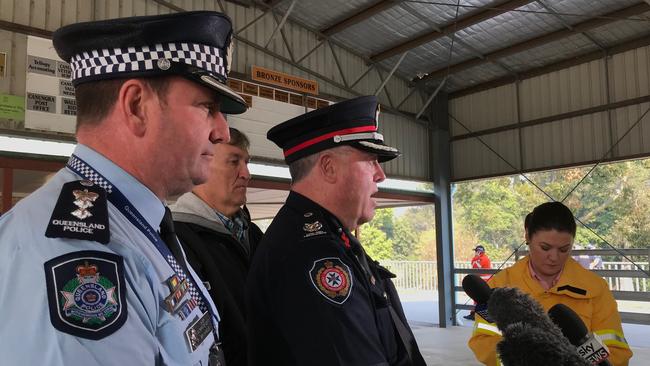 Assistant Commissioner Kevin Walsh updating the media on conditions. Picture: Kirstin Payne.