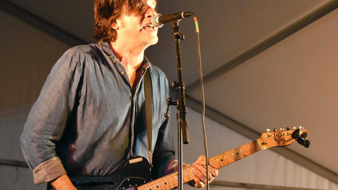 Tex Perkins on stage at Ewingar Rising fire benefit concert. Picture: Susanna Freymark