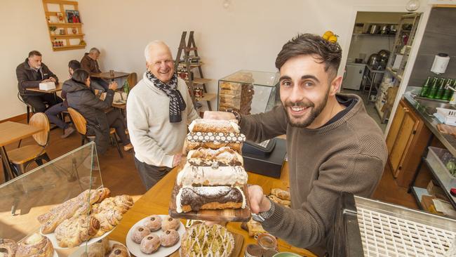 Owner Carlo Mellini, 28, at The Cannoli Bar in Avondale Heights. Picture: Rob Leeson