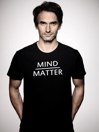 Todd Sampson’s T-shirt shows what he puts under extreme tests in new series Todd Sampson's BodyHack. Picture: Supplied