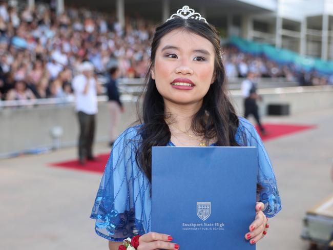 Ella Sy at the Southport State High School Formal at SeaWorld. Picture, Portia Large.