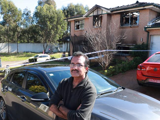 Neighbour Rohit Prakash tried to enter get into the house during the fatal fire. Picture: John Feder