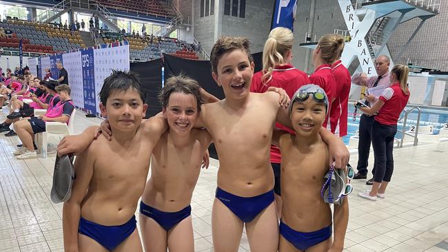 Churchie had plenty to smile about following the Div 2 12 years freestyle relay.