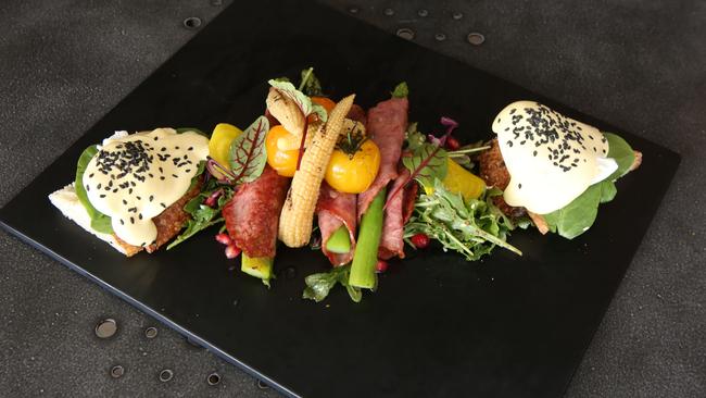The chef’s signature board with beef rashers. Picture: Robert Pozo