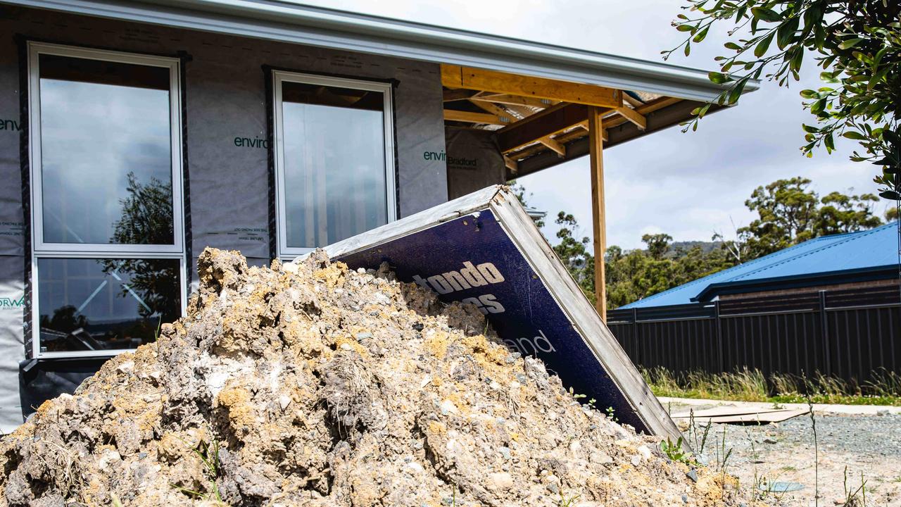 One of the unfinished properties from Hotondo Hobart. Picture: Linda Higginson