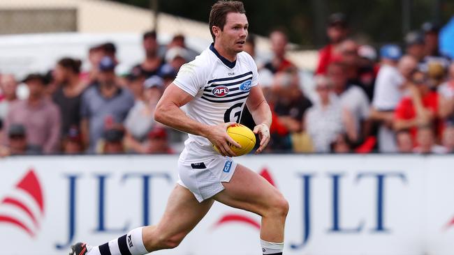 Patrick Dangerfield was a standout for Geelong on Sunday. Picture: Michael Klein