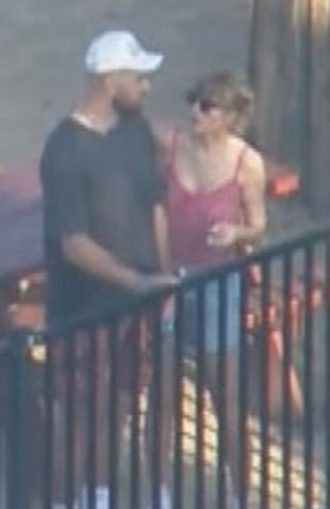 Swift and Kelce were soaking up their couple time ahead of Swift hitting the stage tomorrow. Picture from Channel 9