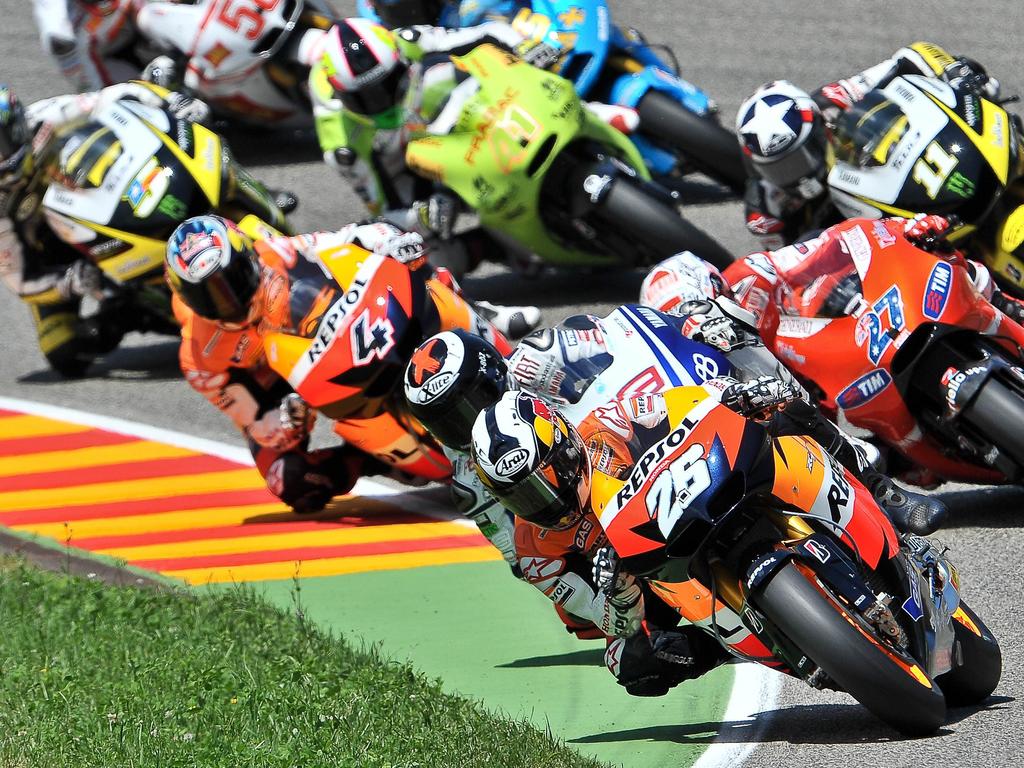 Pedrosa leading the field at the 2010 Italian GP.