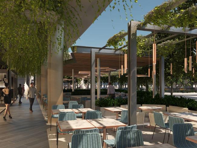 The precinct will include a new outdoor dining balcony.