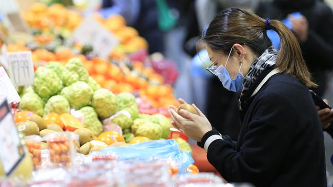 Shoppers at the Queen Victoria Market in Melbourne on Saturday.