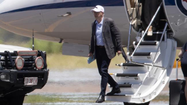 Exclusive: Prime Minister Anthony Albanese arrives in Alice Springs. Picture: Liam Mendes/The Australian