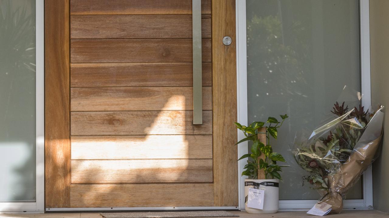 Flowers at Melissa Caddick’s Dover Heights home. Picture: NCA NewsWire / James Gourley