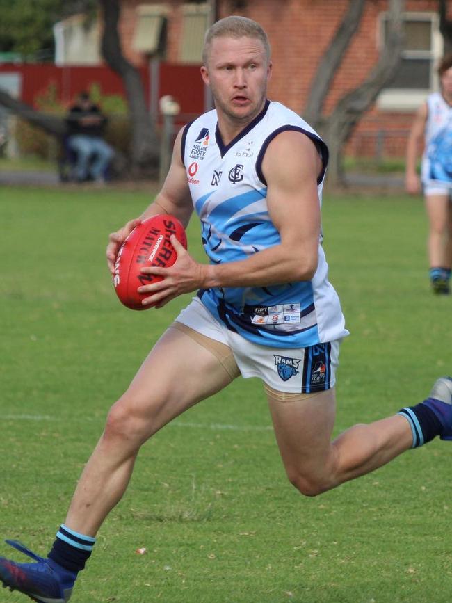 Glenunga's Andy Read in action during a big win over Seaton Ramblers earlier this season. Picture: Max Stapleton