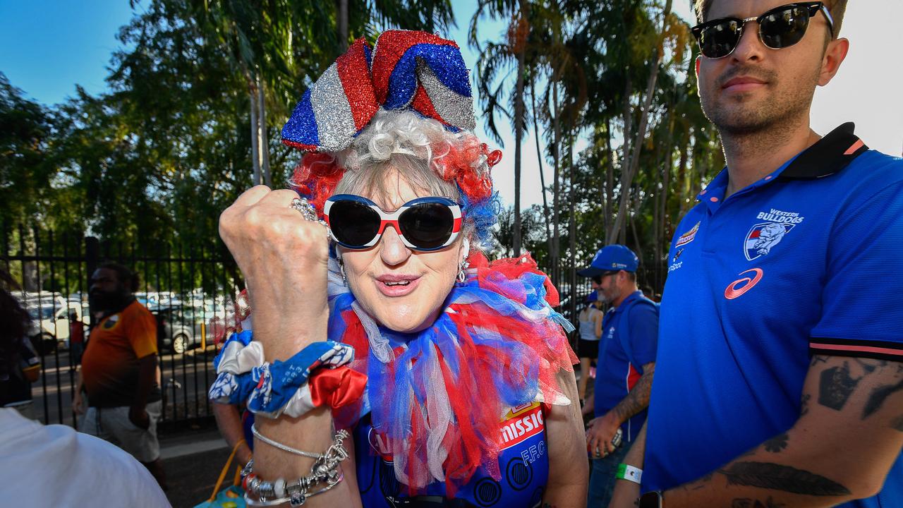 Sharon Cutajar at the Gold Coast Suns match vs Western Bulldogs at TIO Stadium. Pic: Pema Tamang Pakhrin