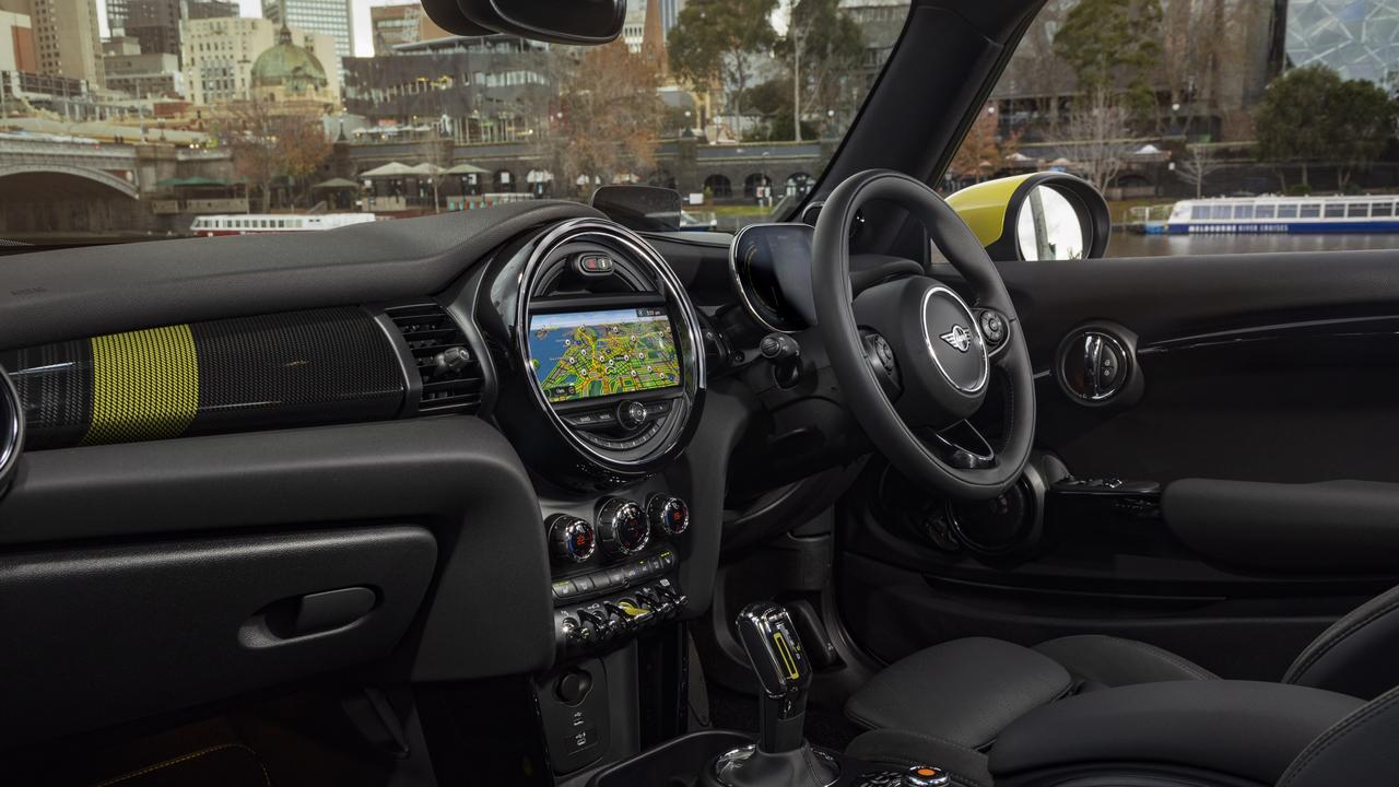 It maintains Mini’s quirky interior style.