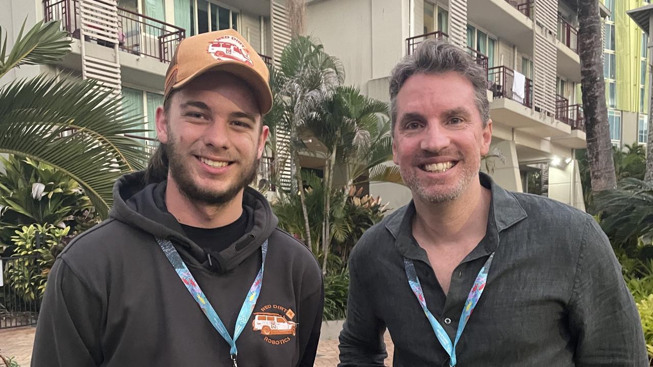 Jameson Harvey and Rob Sattler attend the Tropical Innovation Festival in Cairns. Photo: Catherine Duffy.