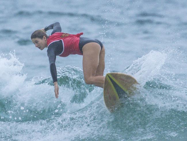 Early Saturday heats of The Burleigh Heads Boardriders Single Fin Festival. Picture: Glenn Campbell