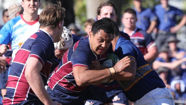 GPS schoolboy rugby union game between The Southport School and Churchie. TSS Player No6 Amare Milford Churchie Player No Picture Mike Batterham