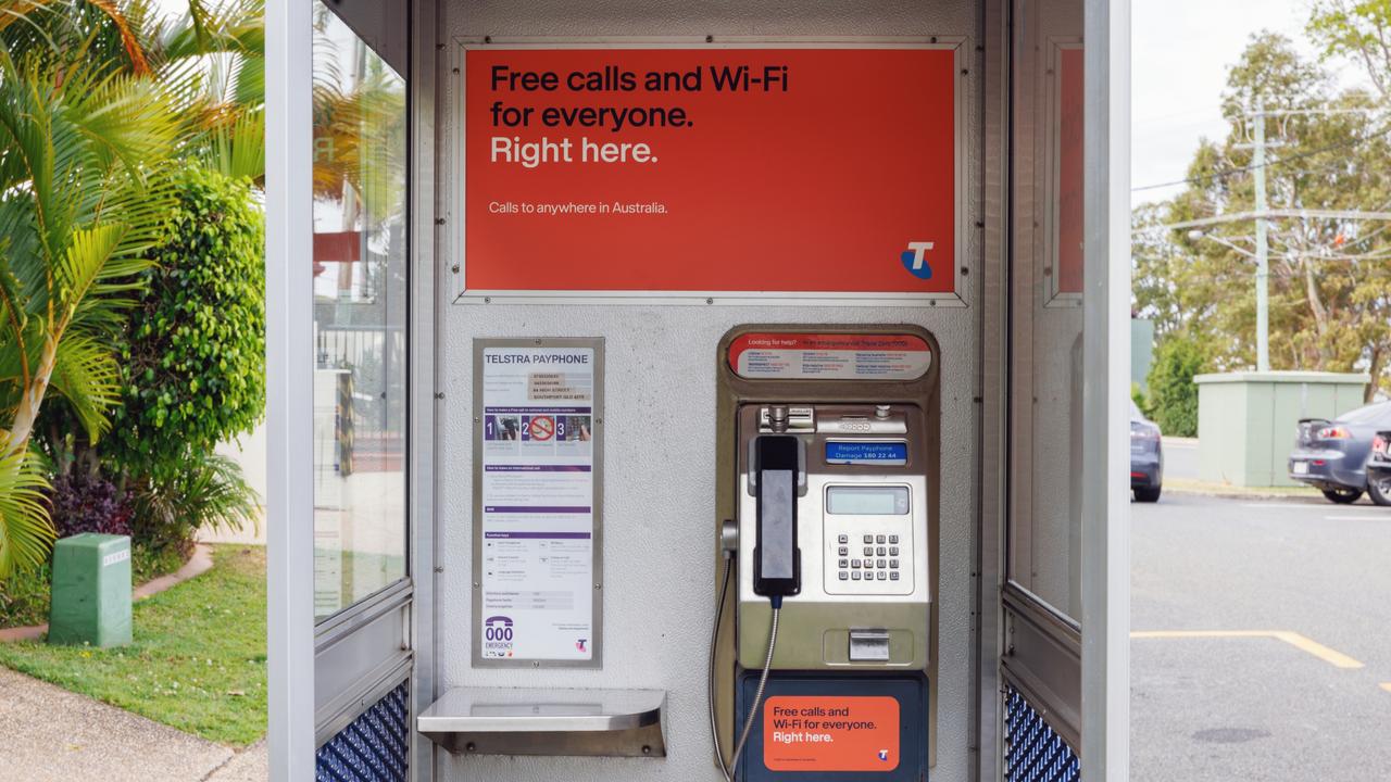 Thousands of payphones across the country will be kitted out with stickers advertising support and crisis helplines. Picture: Supplied