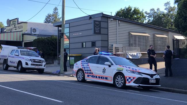 Crime scene on Kedron Brook Road in Wilston. Photo: Tara Croser