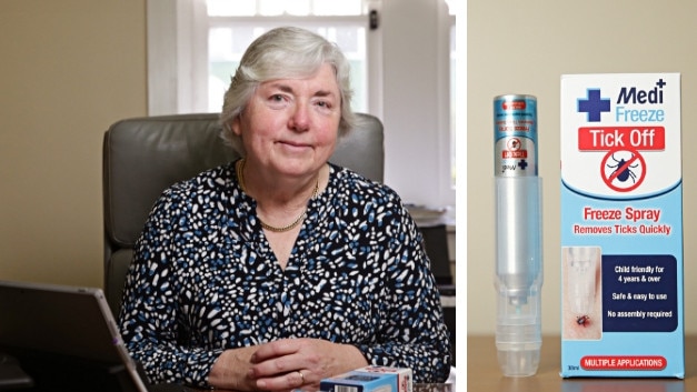 Professor Sheryl van Nunen with the new world-first tick spray.