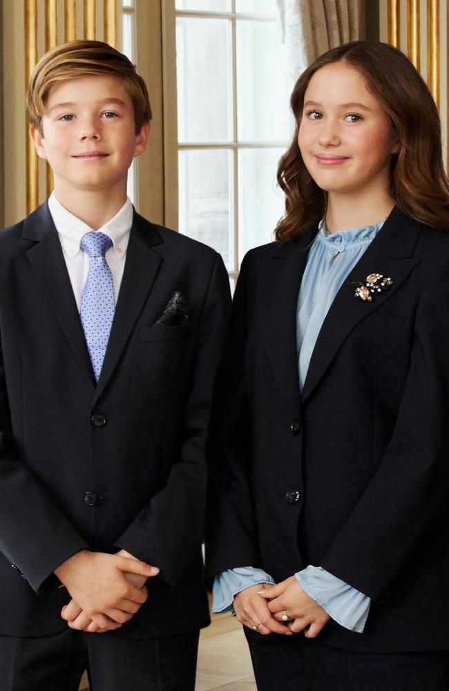 A photo released by the Danish Royal Family of Danish royal twins Prince Vincent and Princess Josephine, as they turn 13. Picture: Kongehuset/Dennis Stenild