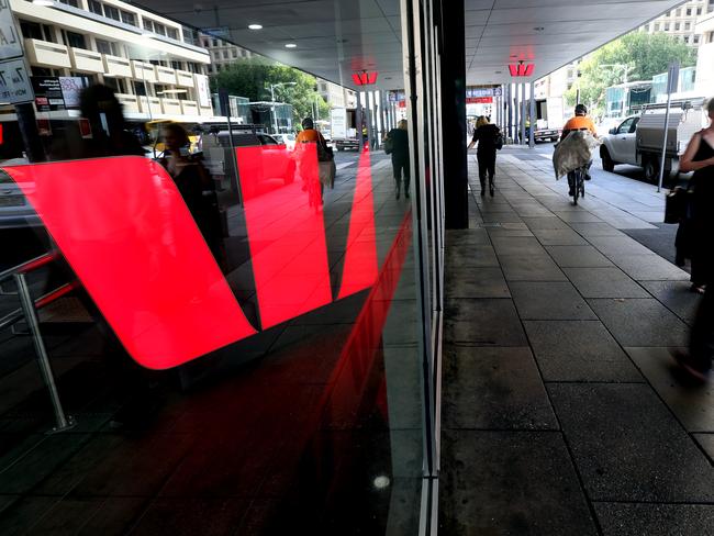 Westpac branch on King William St in Adelaide, Monday, February 18, 2019. (AAP Image/Kelly Barnes) NO ARCHIVING