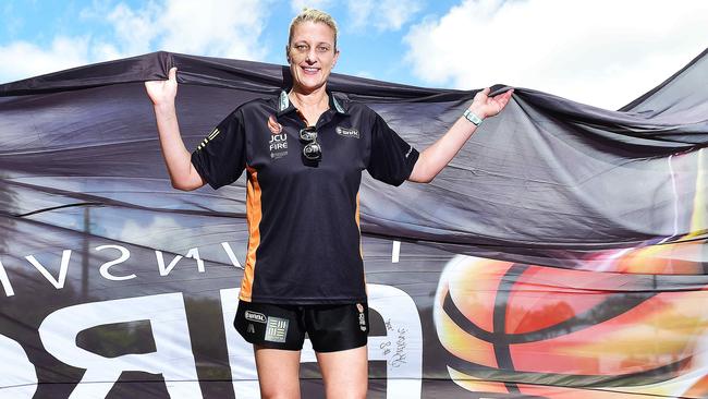 Townsville Fire captain Suzy Batkovic has won a record sixth WNBL MVP award. Picture: Shae Beplate