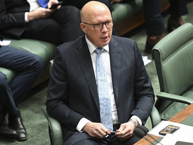 Federal Opposition Leader Peter Dutton urged his Victorian counterparts to shut down communication with the media on the Deeming subject. Picture: Martin Ollman