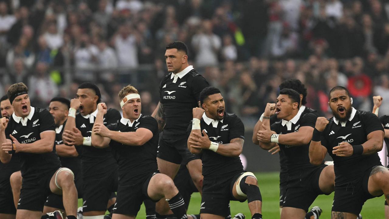 It had slightly different vibes to the All Blacks’ haka. (Photo by Glyn KIRK / AFP)