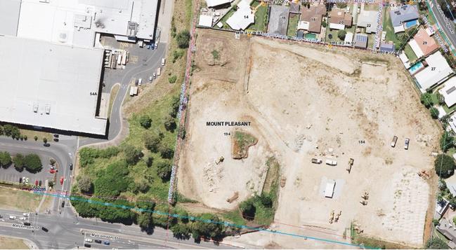 An aerial view of the development site.