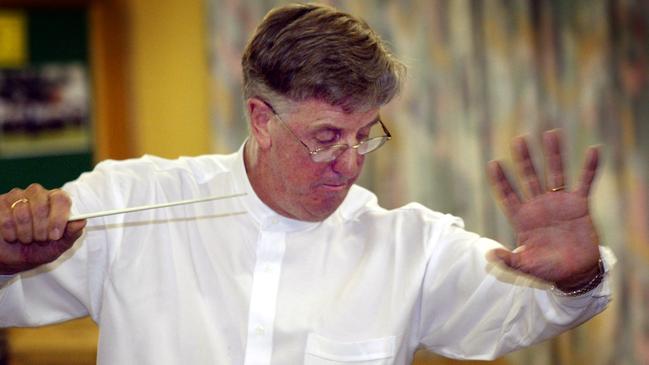 Derwent Valley Concert Band musical director Layton Hodgetts at a rehearsal. Picture: Kim Eiszele