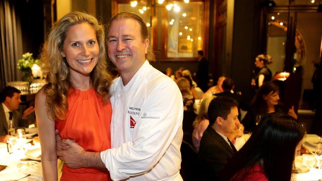 Neil Perry and wife Samantha at the opening of the Bridge St Rockpool in 2013