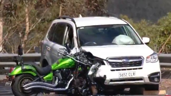 A motorbike rider died in a horror crash at Wattle Flat. Picture: 7 NEWS