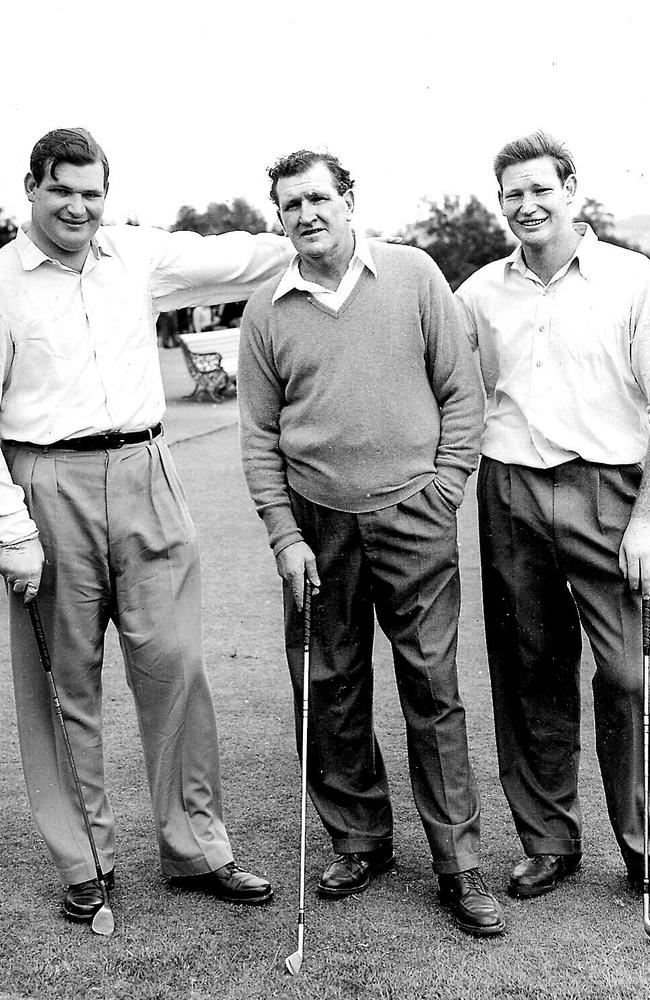 Big-hitting family ... Sir Frank Packer flanked by sons Clyde (left) and Kerry.