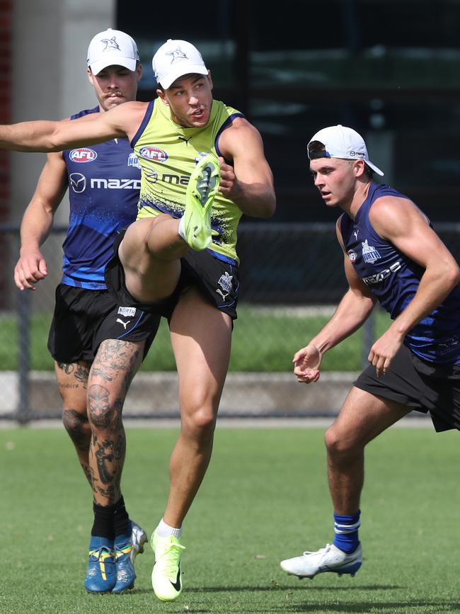 Luke Davies-Uniacke looked strong during stoppage work. Picture: David Crosling