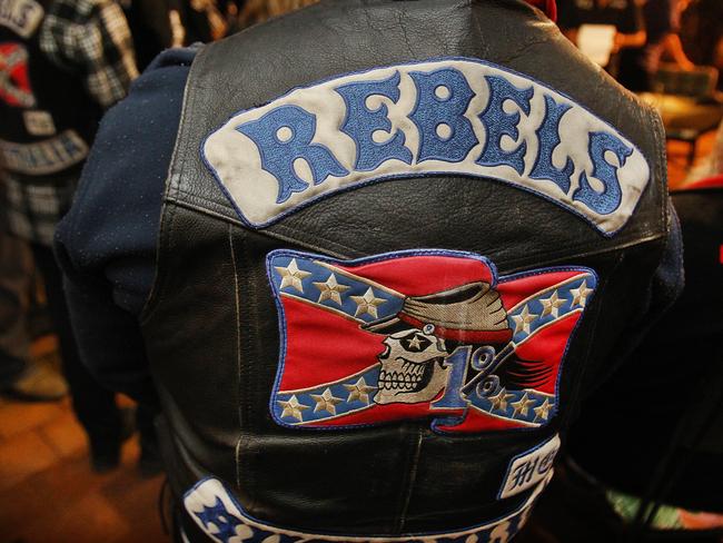 DO NOT USE WITHOUT PHONING THE BRISBANE PICTURE DESK -  News Bcm 18.6.14 - Members of Rebels motorcycle club at a party at private residence - pic Adam Smith