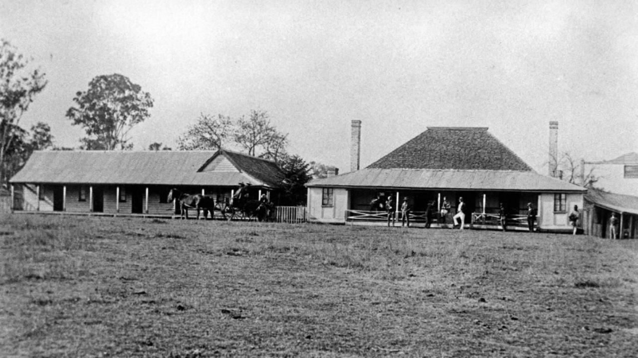 The Burnett Inn, Nanango, originally established as Goode’s Inn in 1848, marks the founding of Queensland’s fourth oldest town. Renamed the Burnett Inn by 1855 and Nanango in 1859, this historic site also served as a post office in its early years. Source: State Library of Queensland