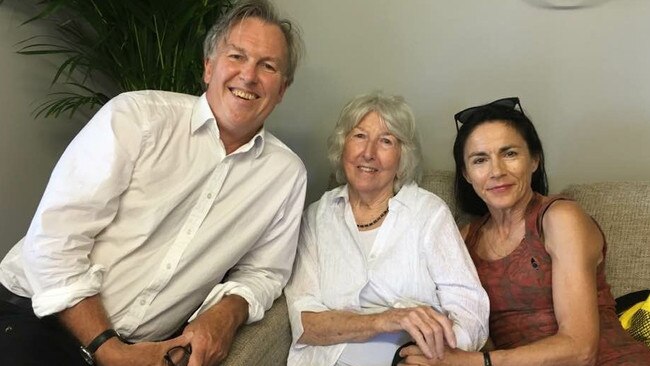 Elizabeth Harrower, centre, with publishers Michael Heyward and his wife Penny Hueston in Adelaide