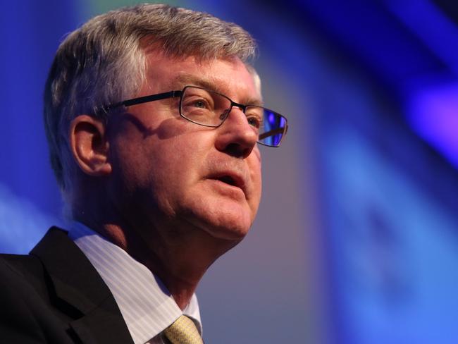 Former Treasury secretary Martin Parkinson speaking at the QUT Business Leaders Lunch about the challenges and opportunities for the Australian economy. Pic Jono Searle.